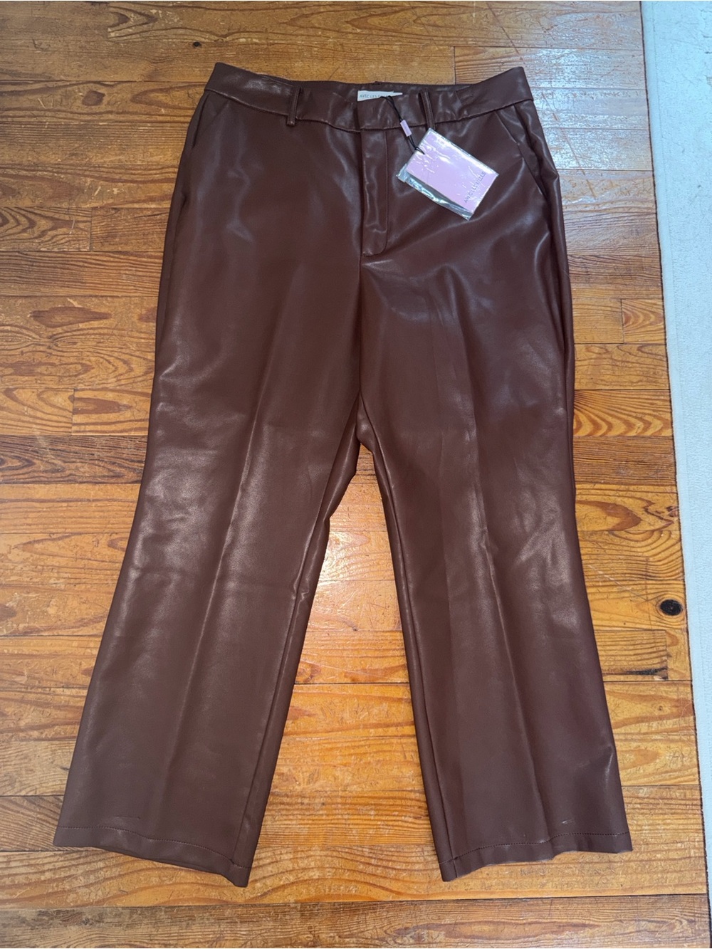 Chocolate Brown Faux-Leather Pants